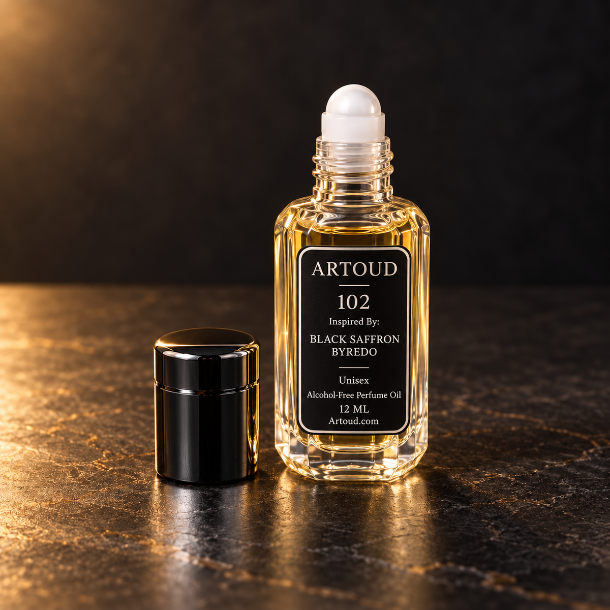 ARTOUD 102 | Inspired By: BLACK SAFFRON — BYREDO | Unisex | Open Roll-On Perfume Oil · 12 ML