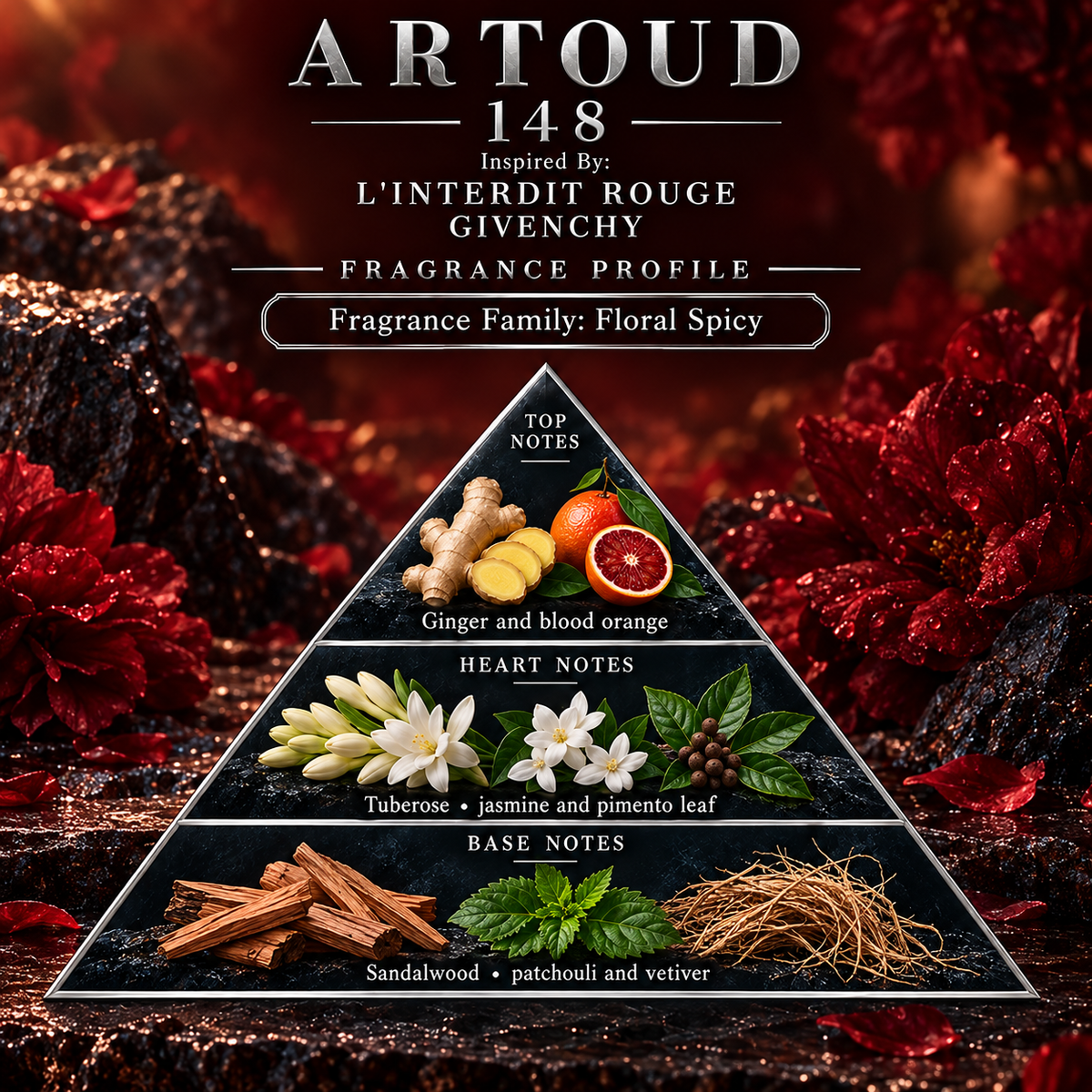 ARTOUD 148 Inspired By L'INTERDIT ROUGE fragrance profile