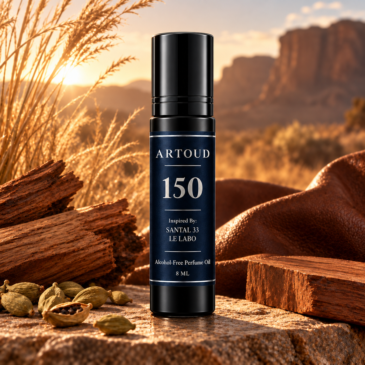 ARTOUD 150 | Inspired By: SANTAL 33 — LE LABO | Unisex | Alcohol-Free Perfume Oil · 8 ML