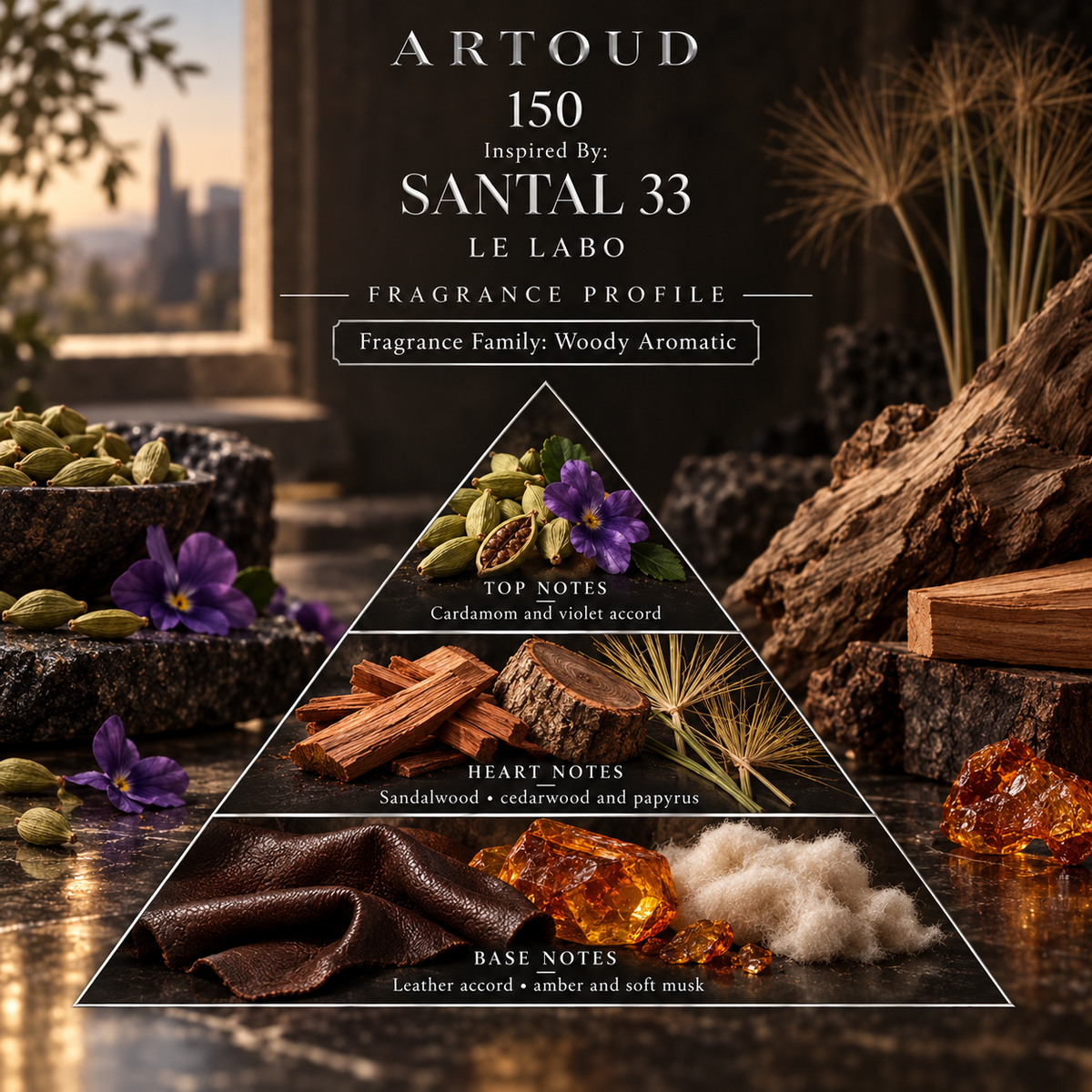 ARTOUD 150 Inspired By SANTAL 33 fragrance profile