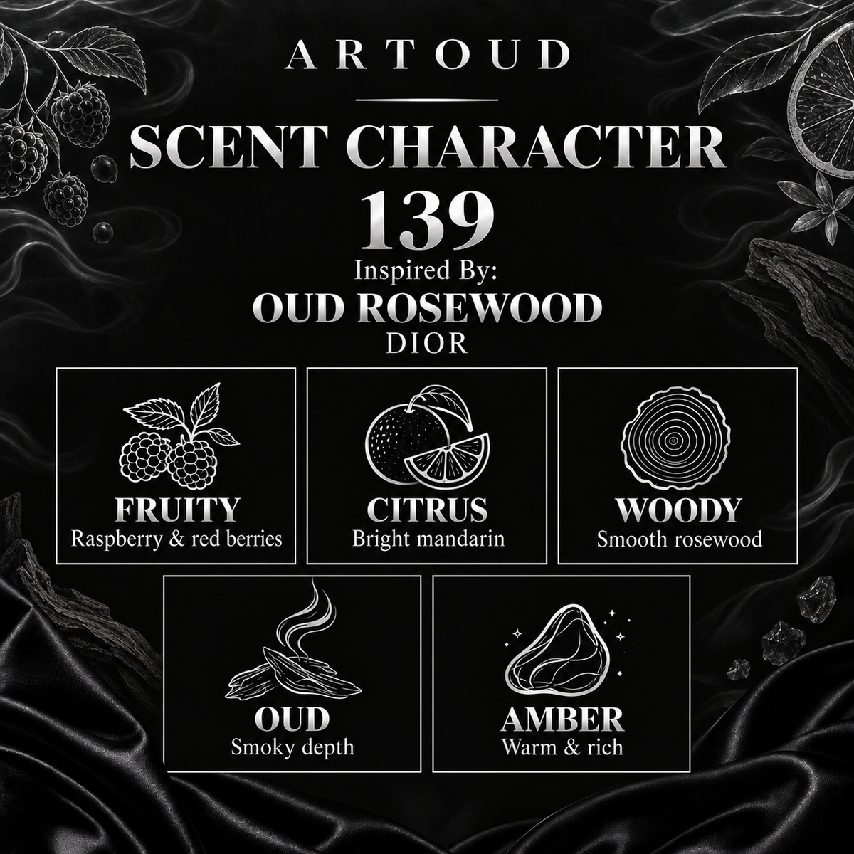 ARTOUD 139 | Inspired By: OUD ROSEWOOD — DIOR | Unisex | Scent Character