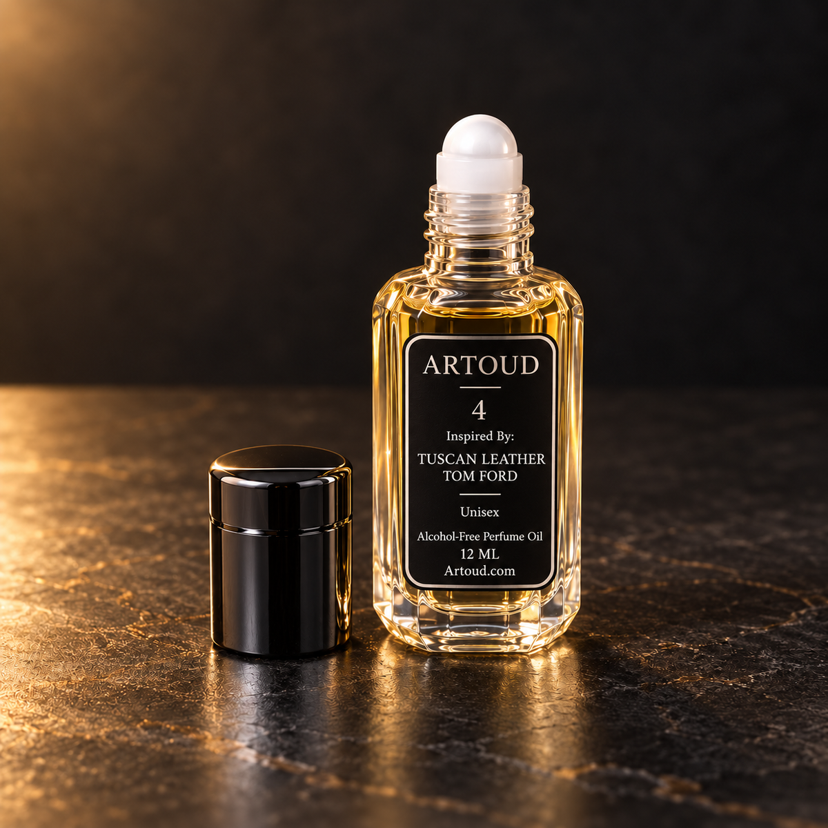 ARTOUD 4 | Inspired By: TUSCAN LEATHER — TOM FORD | Unisex | Open Roll-On Perfume Oil · 12 ML