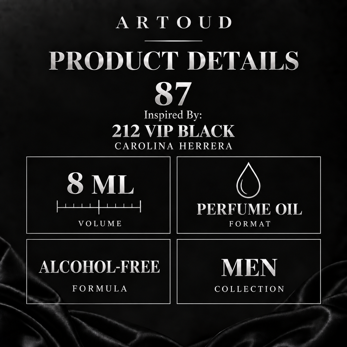 ARTOUD 87 | Inspired By: 212 VIP BLACK — CAROLINA HERRERA | For Men | Product Details